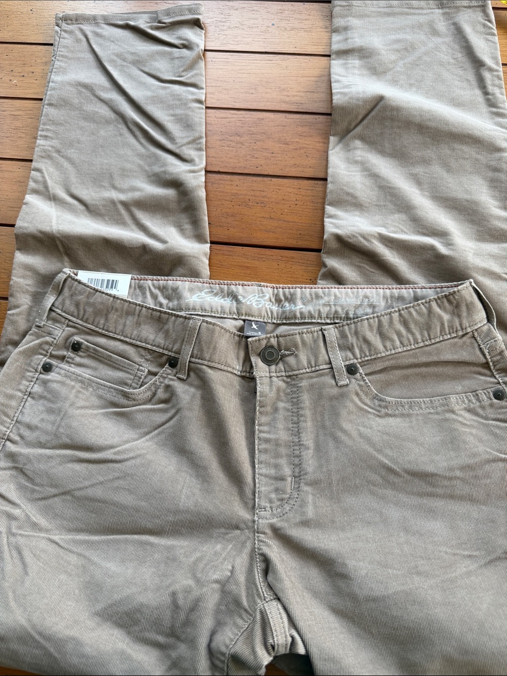 Eddie Bauer Women's Light Taupe Corduroy Pants